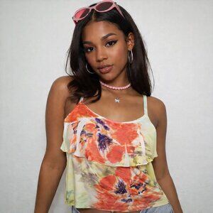 Y2K Flowry Colorful Floral Women's Top, Size Small NWT